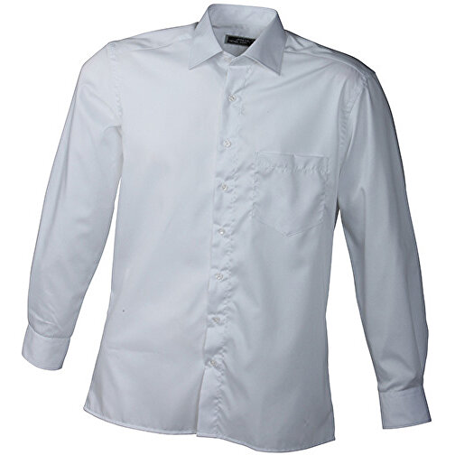 Men’s Business Shirt Long-Sleeved , James Nicholson, weiss, 100% Baumwolle, L, , Bild 1