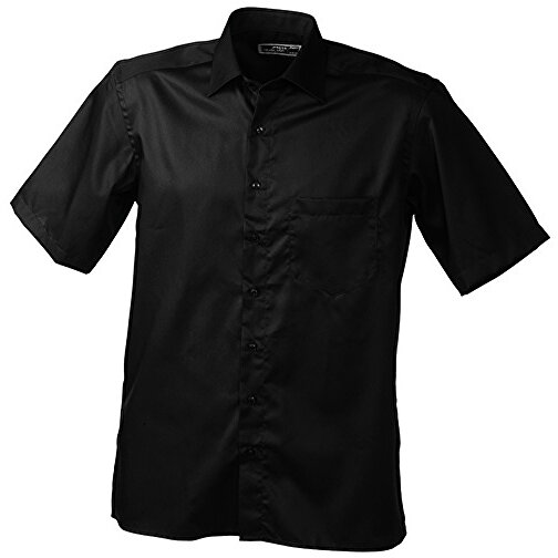 Men’s Business Shirt Short-Sleeved , James Nicholson, schwarz, 100% Baumwolle, XL, , Bild 1
