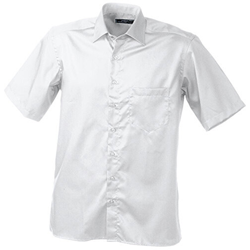Men’s Business Shirt Short-Sleeved , James Nicholson, weiss, 100% Baumwolle, XL, , Bild 1