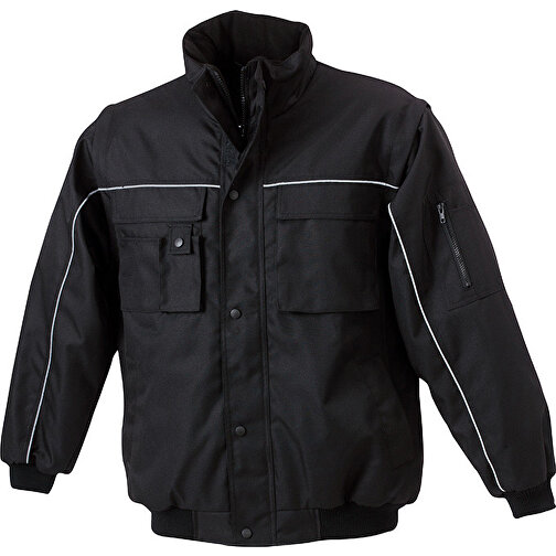 Workwear Jacket , James Nicholson, schwarz/schwarz, 100% Polyester, S, , Bild 1
