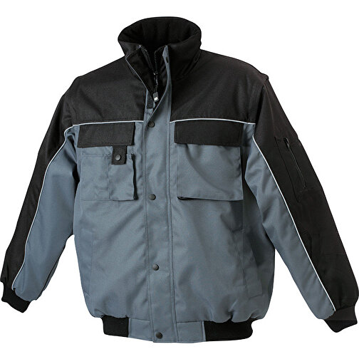 Workwear Jacket , James Nicholson, carbon/schwarz, 100% Polyester, S, , Bild 1