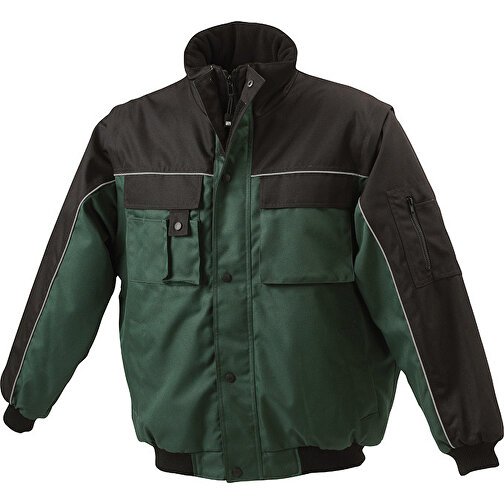 Workwear Jacket , James Nicholson, dark-grün/schwarz, 100% Polyester, S, , Bild 1