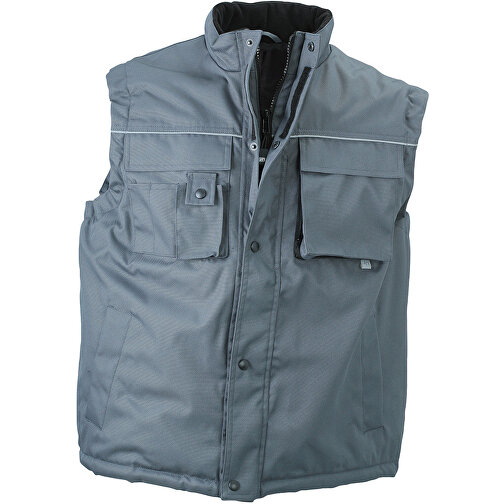 Workwear Vest , James Nicholson, carbon, 100% Polyester, M, , Bild 1
