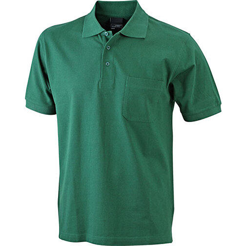 Men’s Polo Pocket , James Nicholson, dark-grün, 100% Baumwolle, gekämmt, ringgesponnen, S, , Bild 1