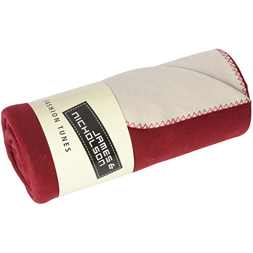Bonded Fleece Blanket , James Nicholson, bordeaux/cream, 100% Polyester, one size, , Bild 1
