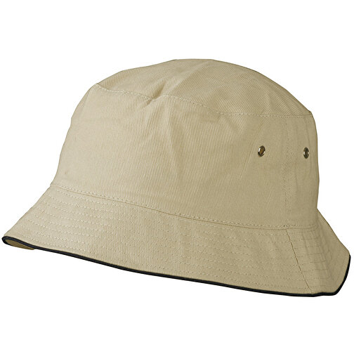 Fisherman Piping Hat For Kids , Myrtle Beach, khaki/schwarz, 100% Baumwolle, one size, , Bild 1