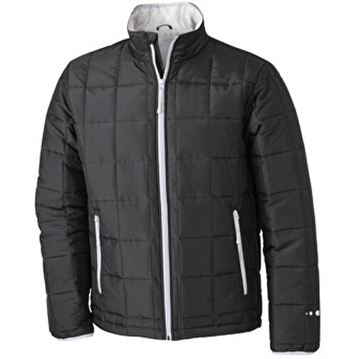 Men’s Padded Light Weight Jacket , James Nicholson, schwarz/silver, 100% Polyester, L, , Bild 1