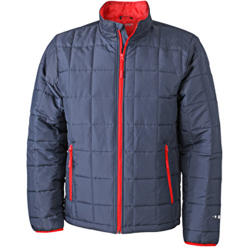 Men’s Padded Light Weight Jacket , James Nicholson, navy/rot, 100% Polyester, L, , Bild 1
