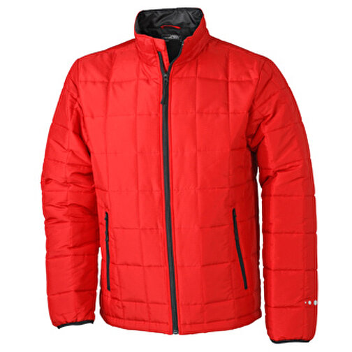 Men’s Padded Light Weight Jacket , James Nicholson, rot/schwarz, 100% Polyester, M, , Bild 1