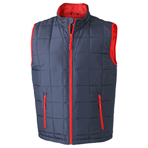 Men’s Padded Light Weight Vest , James Nicholson, navy/rot, 100% Polyester, M, , Bild 1
