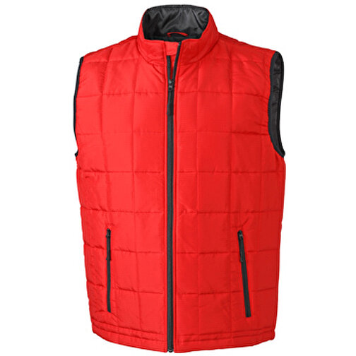 Men’s Padded Light Weight Vest , James Nicholson, rot/schwarz, 100% Polyester, XL, , Bild 1
