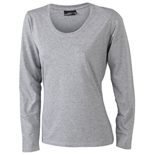 Ladies’ Shirt Long-Sleeved Medium , James Nicholson, grau-heather, 100% Baumwolle, ringgesponnen, M, , Bild 1