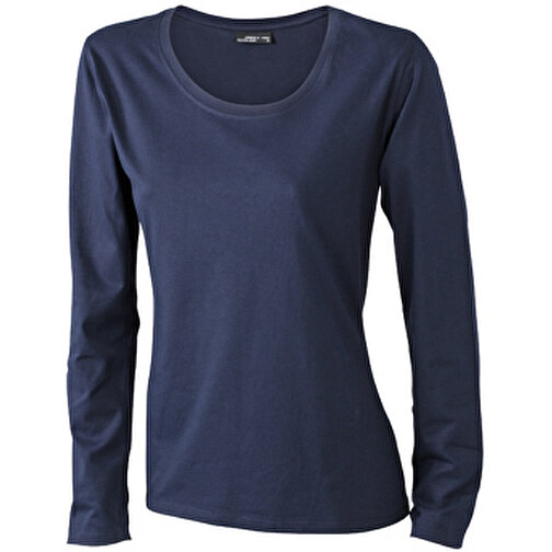Ladies’ Shirt Long-Sleeved Medium , James Nicholson, navy, 100% Baumwolle, ringgesponnen, S, , Bild 1