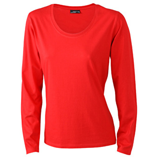 Ladies’ Shirt Long-Sleeved Medium , James Nicholson, rot, 100% Baumwolle, ringgesponnen, L, , Bild 1