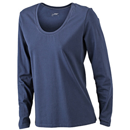 Ladies’ Stretch Shirt Long-Sleeved , James Nicholson, navy, 95% Baumwolle, gekämmt, ringgesponnen, 5% Elasthan, M, , Bild 1