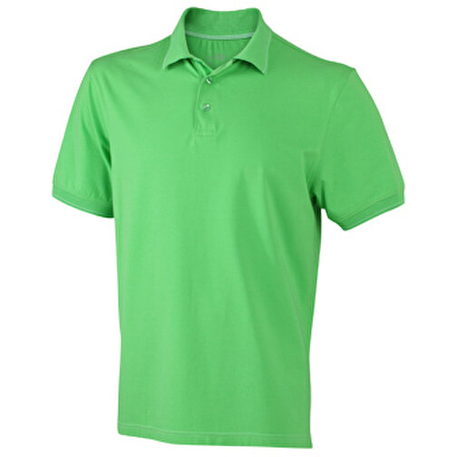 Men’s Elastic Polo , James Nicholson, lime-grün/weiß, 95% Baumwolle, 5% Elasthan, XL, , Bild 1