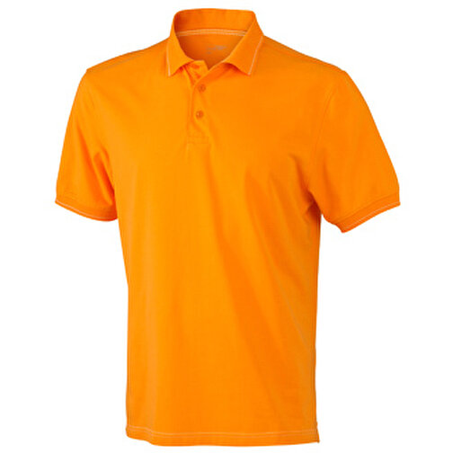 Men’s Elastic Polo , James Nicholson, orange/weiß, 95% Baumwolle, 5% Elasthan, L, , Bild 1