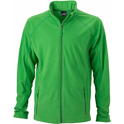 Men’s Structure Fleece Jacket , James Nicholson, grün/ dark-grün, 100% Polyester, L, , Bild 1