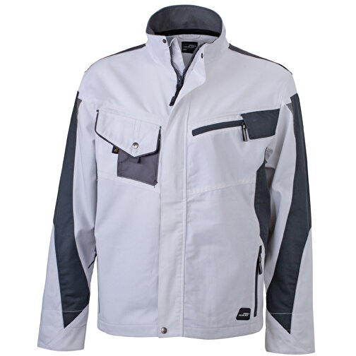 Workwear Jacket , James Nicholson, weiß/carbon, 100% Polyamid CORDURA ®, M, , Bild 1