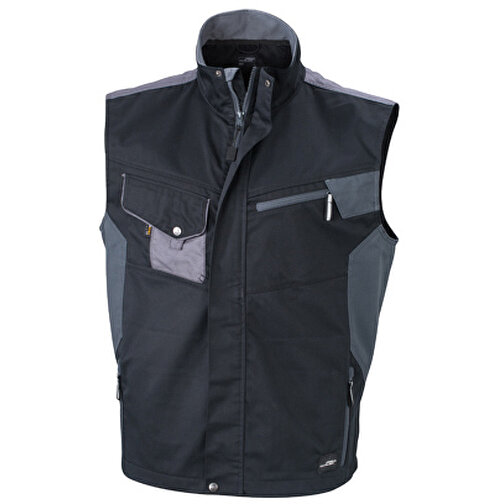 Workwear Vest , James Nicholson, schwarz/carbon, 100% Polyamid CORDURA ®, S, , Bild 1