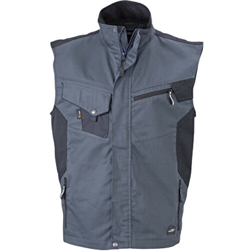 Workwear Vest , James Nicholson, carbon/schwarz, 100% Polyamid CORDURA ®, 3XL, , Bild 1