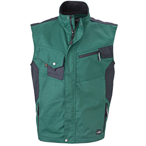Workwear Vest , James Nicholson, dark-grün/schwarz, 100% Polyamid CORDURA ®, M, , Bild 1