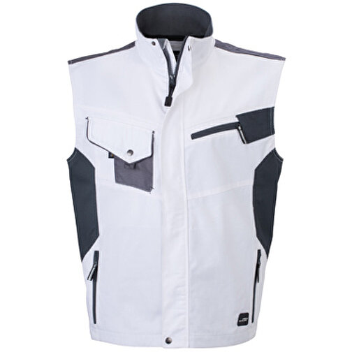 Workwear Vest , James Nicholson, weiß/carbon, 100% Polyamid CORDURA ®, S, , Bild 1