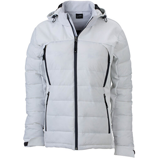 Ladies’ Outdoor Hybrid Jacket , James Nicholson, weiß, 100% Polyester, XL, , Bild 1
