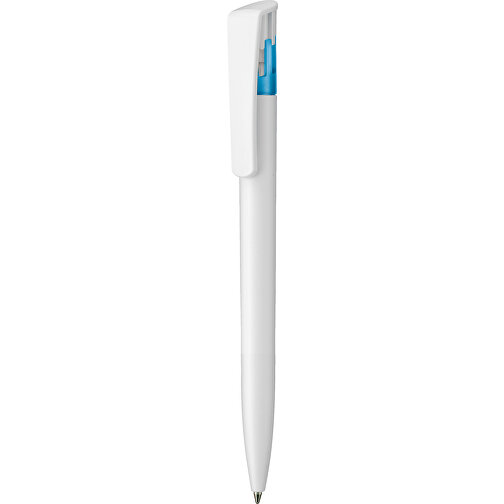Kugelschreiber All-Star SF , Ritter-Pen, karibik-blau/weiß, ABS-Kunststoff, 14,70cm (Länge), Bild 1