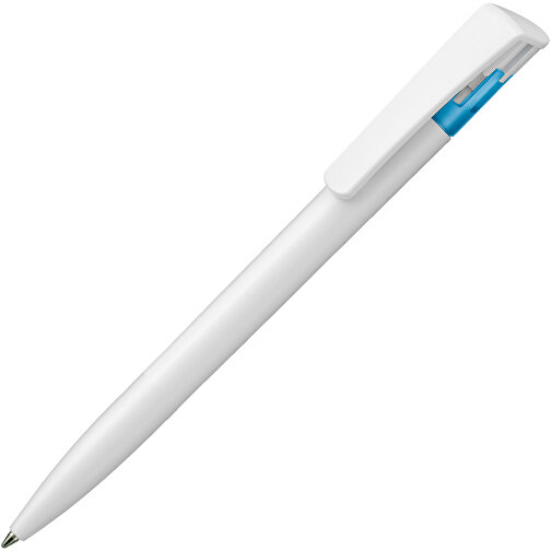 Kugelschreiber All-Star SF , Ritter-Pen, karibik-blau/weiß, ABS-Kunststoff, 14,70cm (Länge), Bild 2