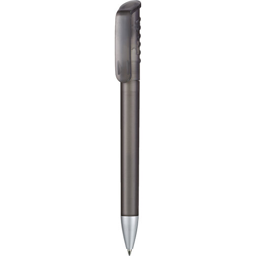 Kugelschreiber TOP SPIN FROZEN , Ritter-Pen, schwarz-frozen, ABS-Kunststoff, 14,10cm (Länge), Bild 1