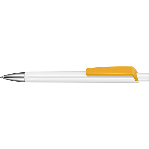 Kugelschreiber TRI-STAR , Ritter-Pen, apricot/weiß, ABS-Kunststoff, 14,00cm (Länge), Bild 3