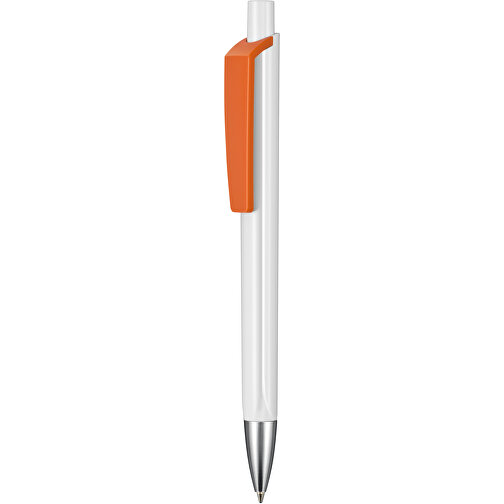 Kugelschreiber TRI-STAR , Ritter-Pen, orange/weiß, ABS-Kunststoff, 14,00cm (Länge), Bild 1