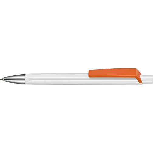 Kugelschreiber TRI-STAR , Ritter-Pen, orange/weiss, ABS-Kunststoff, 14,00cm (Länge), Bild 3