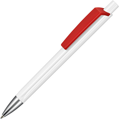 Kugelschreiber TRI-STAR , Ritter-Pen, signalrot/weiß, ABS-Kunststoff, 14,00cm (Länge), Bild 2