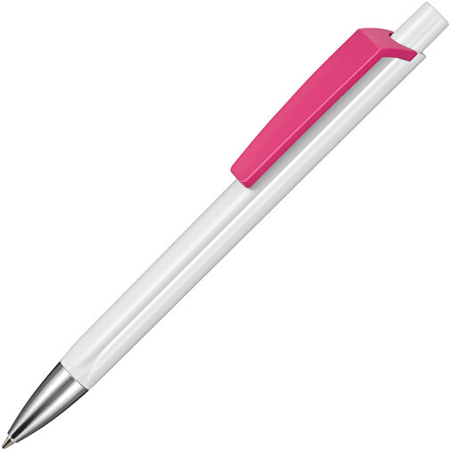 Kugelschreiber TRI-STAR , Ritter-Pen, pink/weiss, ABS-Kunststoff, 14,00cm (Länge), Bild 2