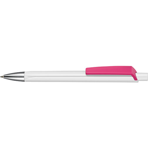 Kugelschreiber TRI-STAR , Ritter-Pen, pink/weiss, ABS-Kunststoff, 14,00cm (Länge), Bild 3
