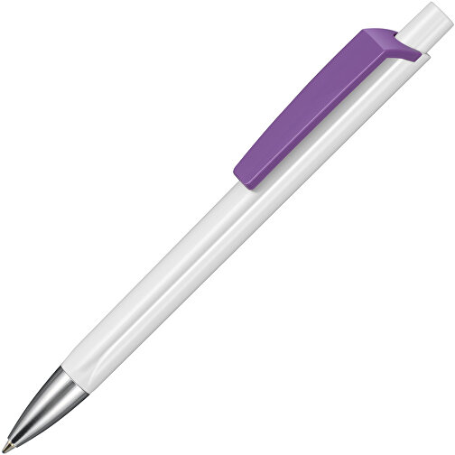 Kugelschreiber TRI-STAR , Ritter-Pen, violett/weiss, ABS-Kunststoff, 14,00cm (Länge), Bild 2