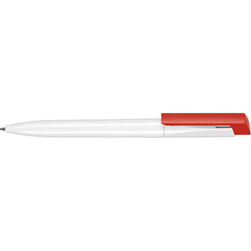 Kugelschreiber FRESH , Ritter-Pen, signalrot/weiß, ABS-Kunststoff, 14,50cm (Länge), Bild 3