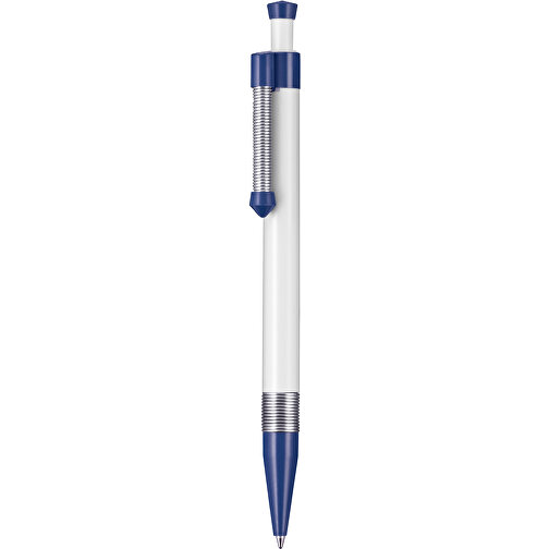 Kugelschreiber Spring SP , Ritter-Pen, azurblau/weiss, ABS-Kunststoff, 14,10cm (Länge), Bild 1