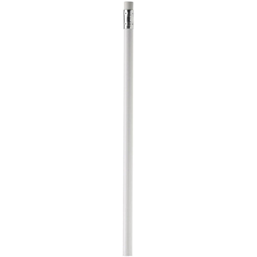 Bleistift Mit Radiergummi , weiß, Holz (FSC zertifiziert), 18,60cm (Länge), Bild 1