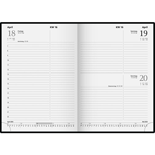 Buchkalender Modell 795 62 , Brunnen, schwarz, Bucheinbandstoff Miradur, 14,50cm x 1,70cm x 20,60cm (Länge x Höhe x Breite), Bild 1