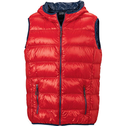 Men’s Down Vest , James Nicholson, rot/navy, 90% Daunen, 10% Federn, XXL, , Bild 1