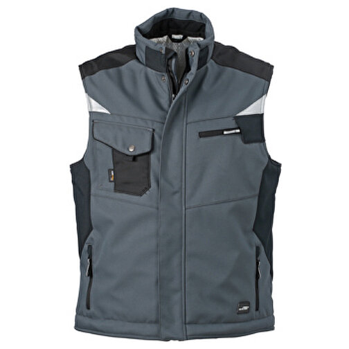 Craftsmen Softshell Vest , James Nicholson, carbon/schwarz, 100% Polyester, M, , Bild 1