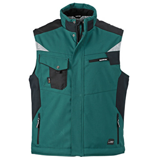 Craftsmen Softshell Vest , James Nicholson, dark-grün/schwarz, 100% Polyester, XXL, , Bild 1