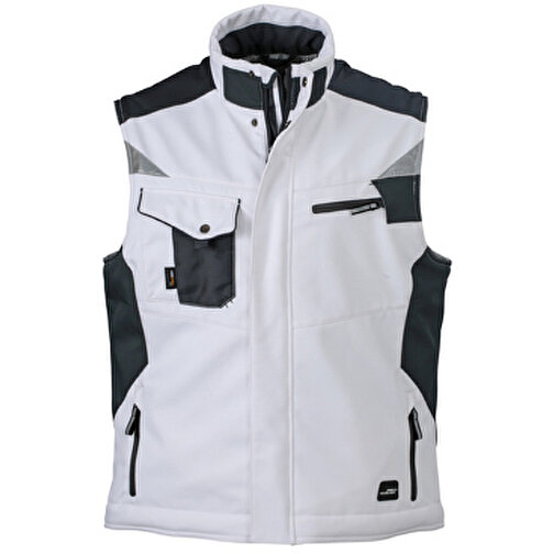 Craftsmen Softshell Vest , James Nicholson, weiß/carbon, 100% Polyester, XXL, , Bild 1