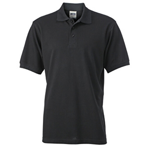 Men’s Workwear Polo , James Nicholson, schwarz, 50% Baumwolle, gekämmt, 50% Polyester, M, , Bild 1