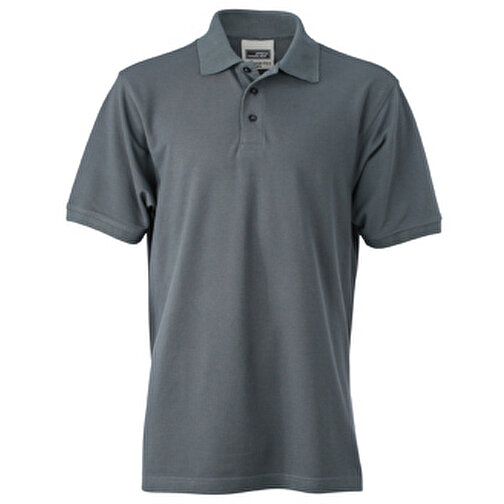 Men’s Workwear Polo , James Nicholson, carbon, 50% Baumwolle, gekämmt, 50% Polyester, XL, , Bild 1