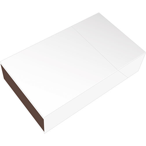 Zündholzschachtel Fliptop 5,8 X 3,5 X 1,4 Cm , weiß, Holz, Karton, 3,50cm x 5,80cm x 1,40cm (Länge x Höhe x Breite), Bild 1