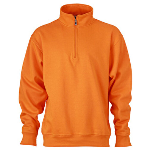 Workwear Half Zip Sweat , James Nicholson, orange, 70% Baumwolle, gekämmt, 30% Polyester, M, , Bild 1
